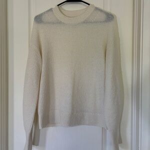Quince Alpaca Wool Blend Crewneck Sweater Ivory Size M